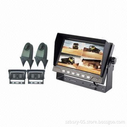 Rear-view Camera System with 7-inch 4CH Digital Quad Monitor and Heavy-duty Cameras